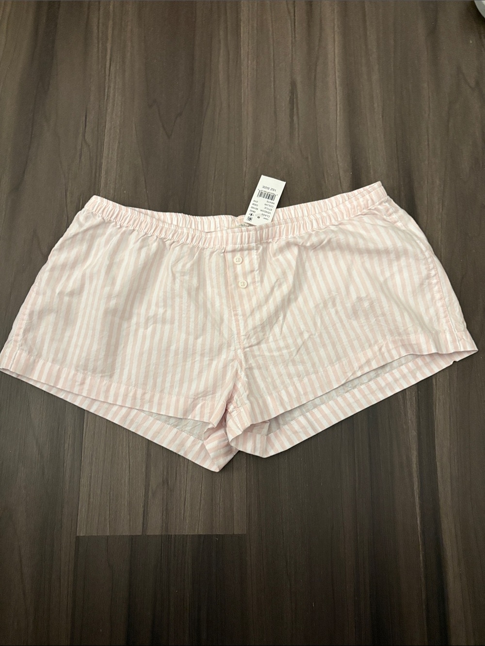 Brandy Melville Pink & White Striped Sleep Shorts